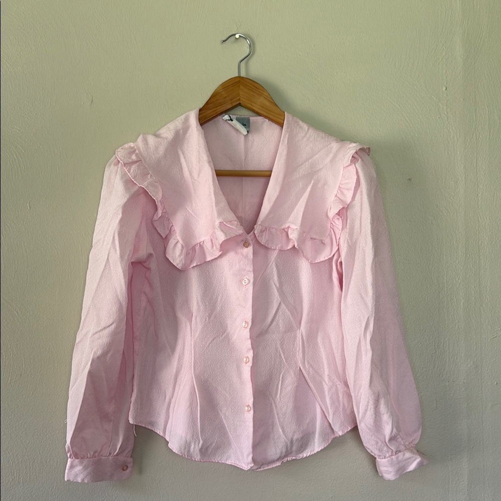 Vintage California Connection Pink Ruffled Women's Coquette Top small